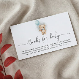 Baby Shower Book Request  for Boy Blue Balloon Begleitkarte