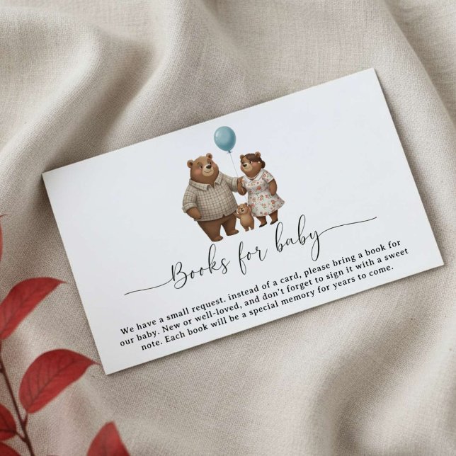 Baby Shower Book Request  for Boy Blue Balloon  Begleitkarte (Von Creator hochgeladen)