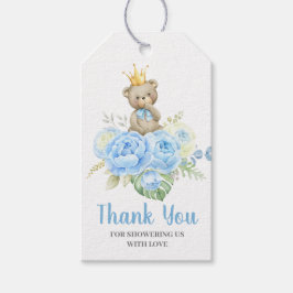 Baby Shower Boy Blue Bear Geschenkanhänger