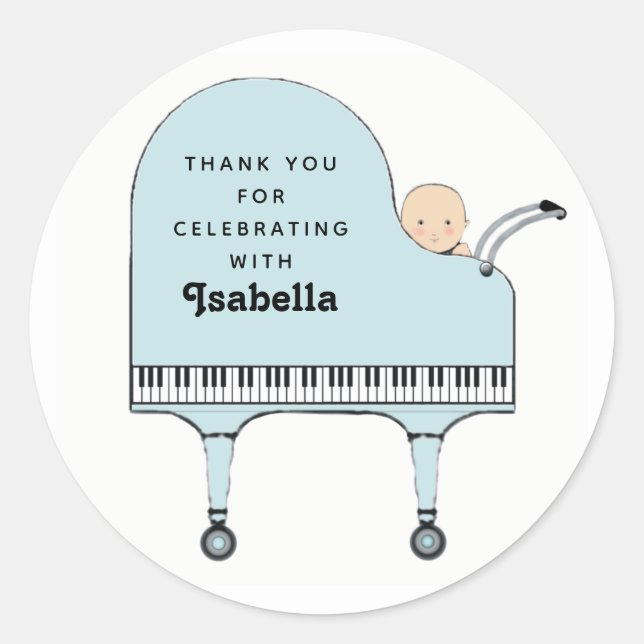 Baby Shower Boy Classic Round Sticker (Vorderseite)