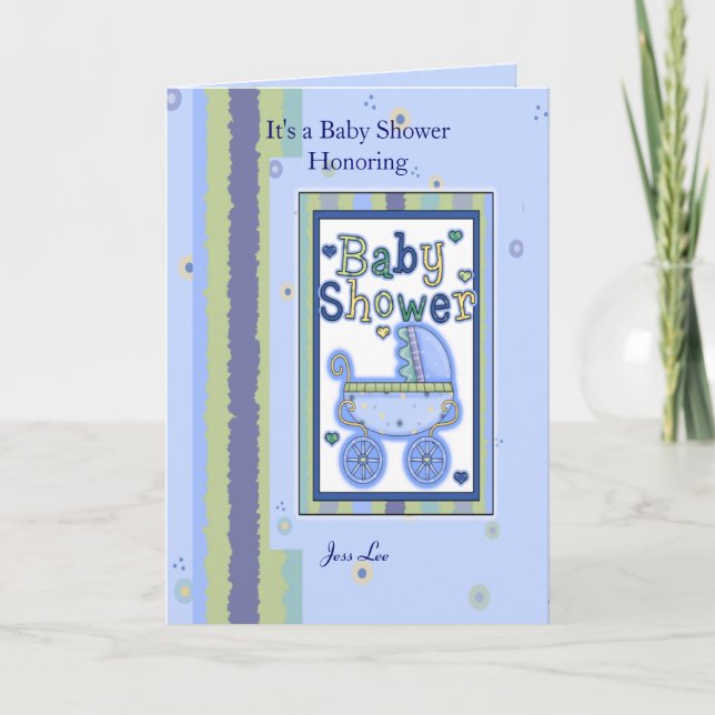 Baby Shower Boy Einladung (Vorderseite)