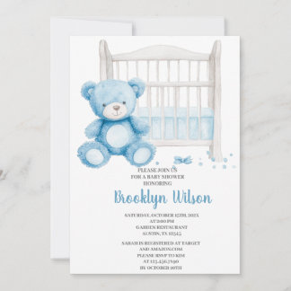 Baby Shower Boy Elephant Invitation Einladung