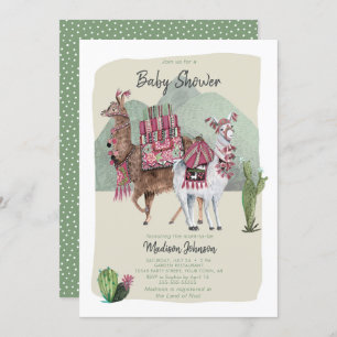 Baby Shower Boy Llamas & Cactus Aufforderungen Einladung