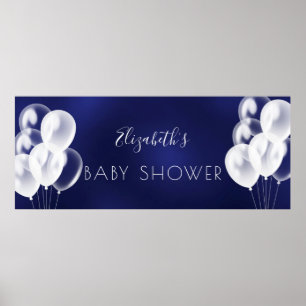 Baby Shower Boy Marineblügel Name Poster