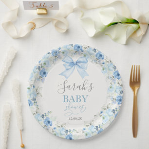 Baby Shower Boy mit Bogen Pappteller