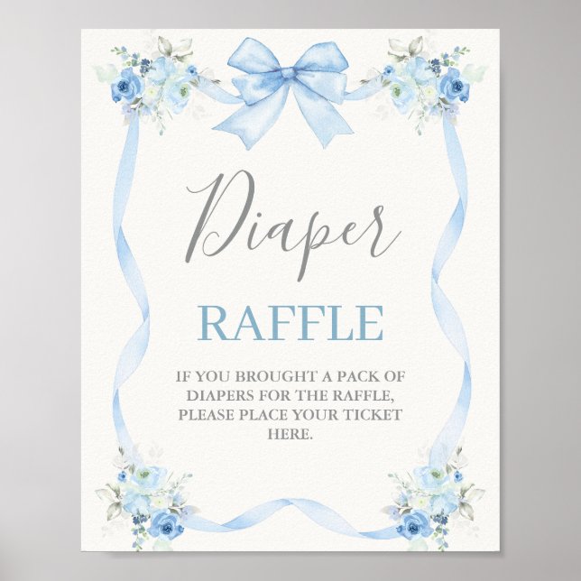 Baby Shower Boy mit Bogen Poster (Vorne)