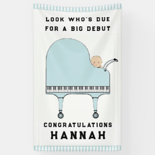 Baby Shower Boy Music Theme Banner