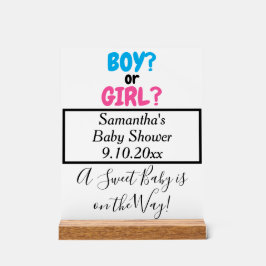 Baby Shower Boy oder Girl Mama zu sein White Acrylschild