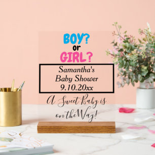 Baby Shower Boy oder Girl-Mama zum Namen Acrylschild