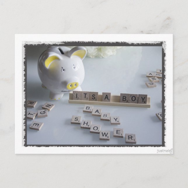 Baby Shower Boy Postcard Einladungspostkarte