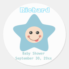 Baby Shower Boy Sticker Einladung