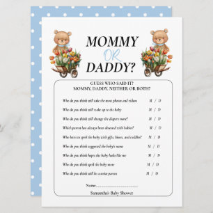 Baby Shower Boy Teddy Mommy Daddy Rustic Einladung