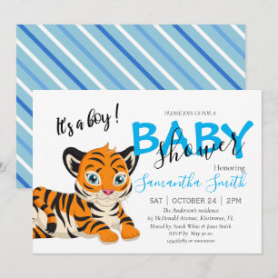 Baby Shower Boy tiger Ankündigung