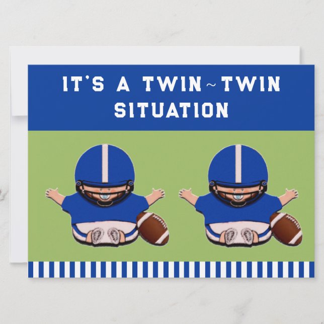 Baby Shower Boy Twins Einladung (Vorderseite)