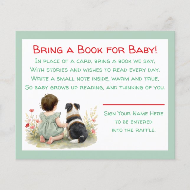 Baby Shower Bring a Book for Baby Raffle Flyer (Vorne)