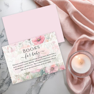 Baby Shower Bücher für Baby Romantische Wildblume Begleitkarte