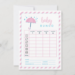 Baby Shower Bunco Game Scorecard Einladung