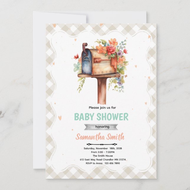 Baby Shower By Mail party Invitation Einladung (Vorderseite)