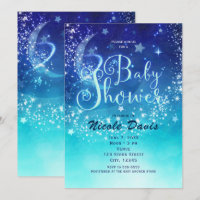 Baby Shower Celestial Moon Sparkle Sky Einladungen