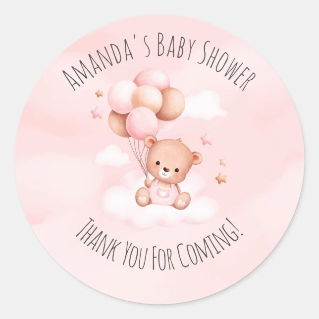 Baby Shower Classic Round Sticker (Vorderseite)