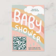 BABY SHOWER Clouds Rainbow Niedlicher Custom QR CO