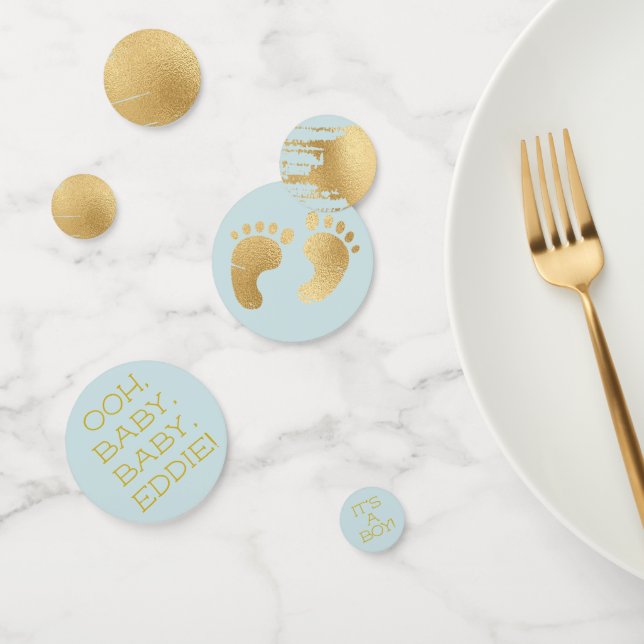 Baby Shower Confetti Classic Blue N Gold Konfetti (Gruppe)