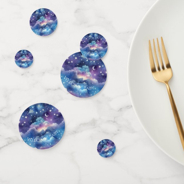 Baby Shower Confetti - Dreamy Night Sky Clouds Konfetti (Gruppe)