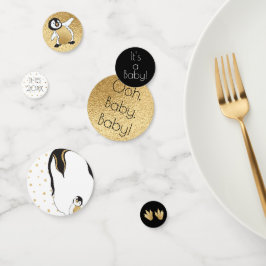 Baby Shower Confetti Gold Mommy N Baby Penguins Konfetti