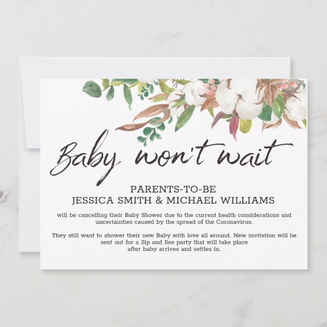 Baby Shower Corona Virus Stornierungskarte Einladung (Vorderseite)