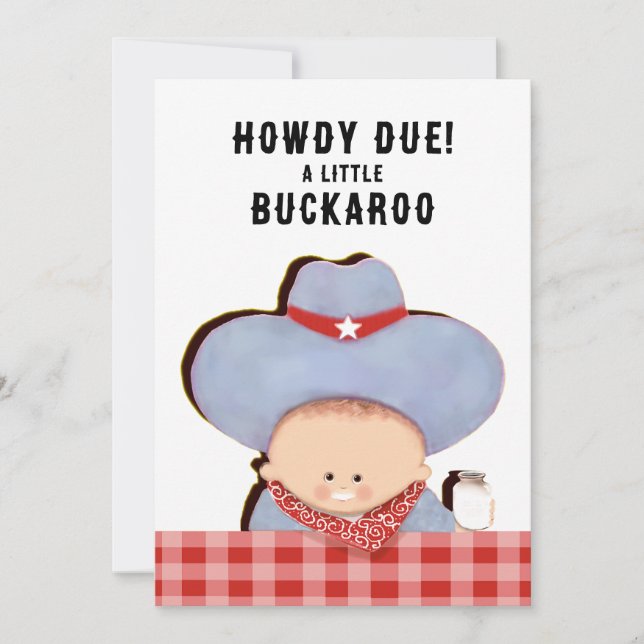 Baby Shower Cowboy Einladung (Vorderseite)