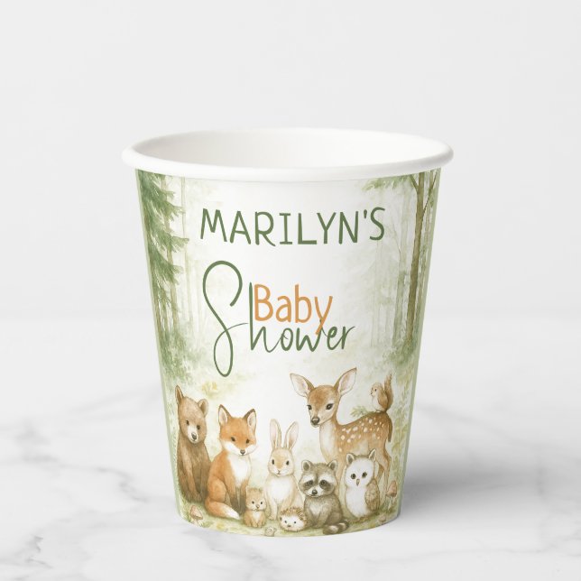 Baby Shower Cute Baby Animals Pappbecher (Vorderseite)