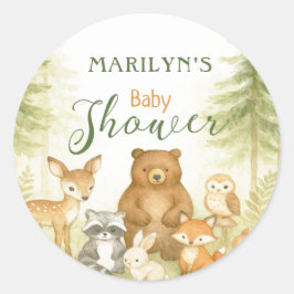 Baby Shower Cute Baby Animals Runder Aufkleber
