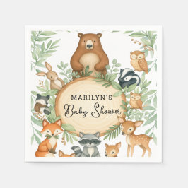 Baby Shower Cute Baby Animals Serviette