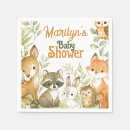 Baby Shower Cute Baby Animals Serviette