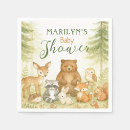 Baby Shower Cute Baby Animals Serviette
