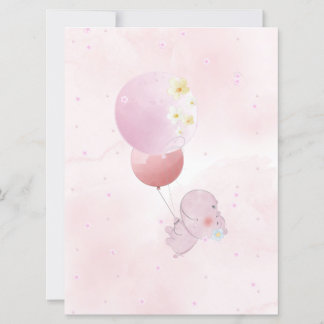 BABY SHOWER CUTE HIPO. FOR BABY GIRL EINLADUNG