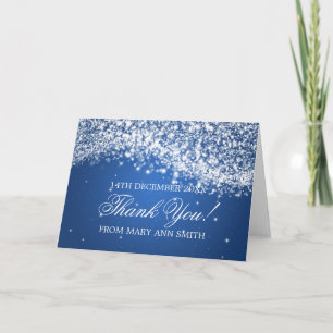 Baby Shower Danke, dass Sie sparkling Wave Blue Dankeskarte