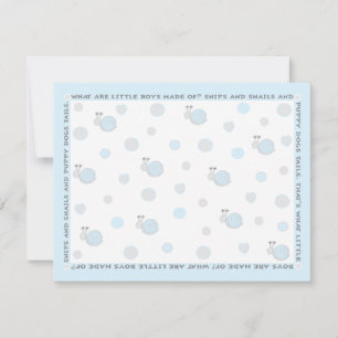 Baby-Shower-Dankeskarten, "Snips und Schnecken" Dankeskarte