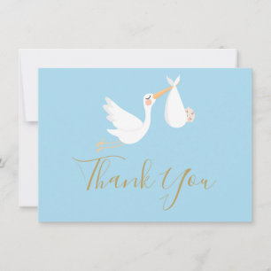 Baby-Shower-Danksagung Spezielle Lieferung Blau Dankeskarte