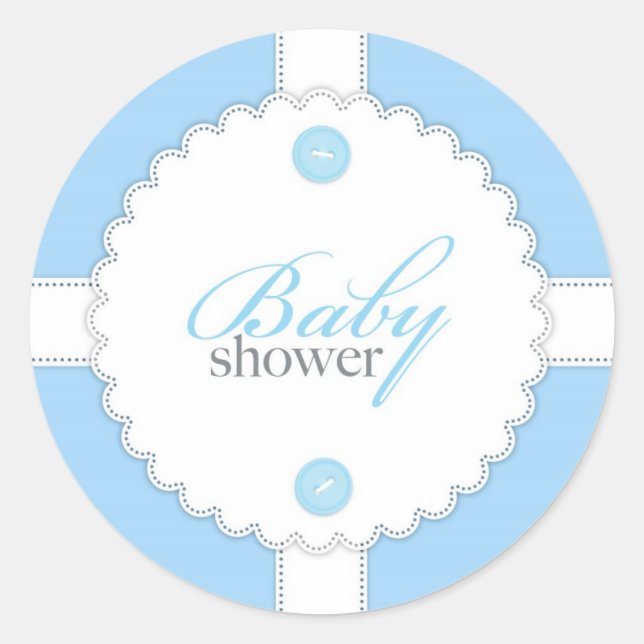 Baby Shower Dantel Boy Sticker (Vorderseite)