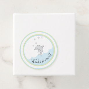 Baby Shower Delphin Grün Blau Geschenkanhänger