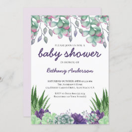 Baby Shower Desert Garden Sukkulturen Aquarell Einladung