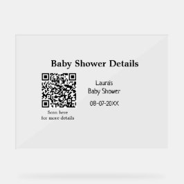 BABY SHOWER DETAILS QR SCAN CODE MINIMAL MODERN RU ACRYLSCHILD