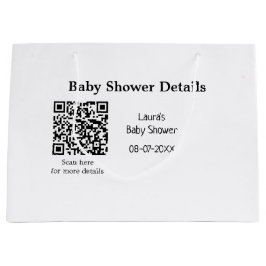 BABY SHOWER DETAILS QR SCAN CODE MINIMAL MODERN RU GROßE GESCHENKTÜTE