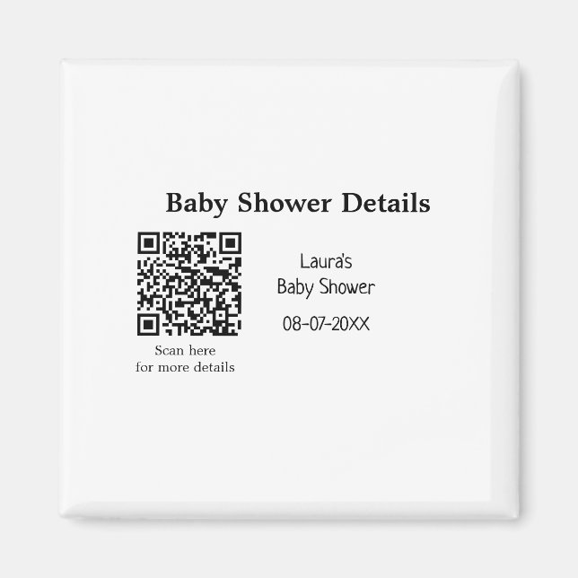 BABY SHOWER DETAILS QR SCAN CODE MINIMAL MODERN RU MAGNET (Vorne)