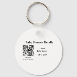 BABY SHOWER DETAILS QR SCAN CODE MINIMAL MODERN RU SCHLÜSSELANHÄNGER
