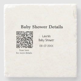 BABY SHOWER DETAILS QR SCAN CODE MINIMAL MODERN RU STEINUNTERSETZER