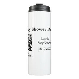 BABY SHOWER DETAILS QR SCAN CODE MINIMAL MODERN RU THERMOSBECHER