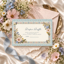 Baby-Shower-Diaper-Raffel mit gepressten Blumen
