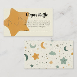 Baby Shower Diaper Raffle Card–Boho Stars & Moons Begleitkarte